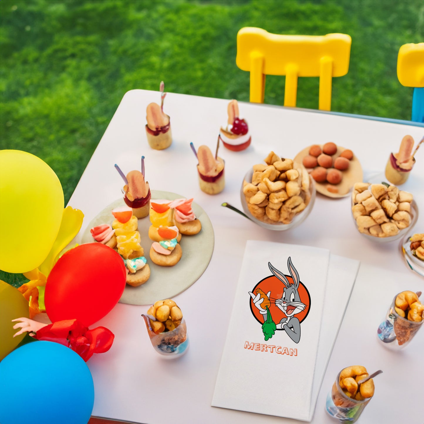 Bugs Bunny Temalı Baskılı Peçeteler - AyDesign.com