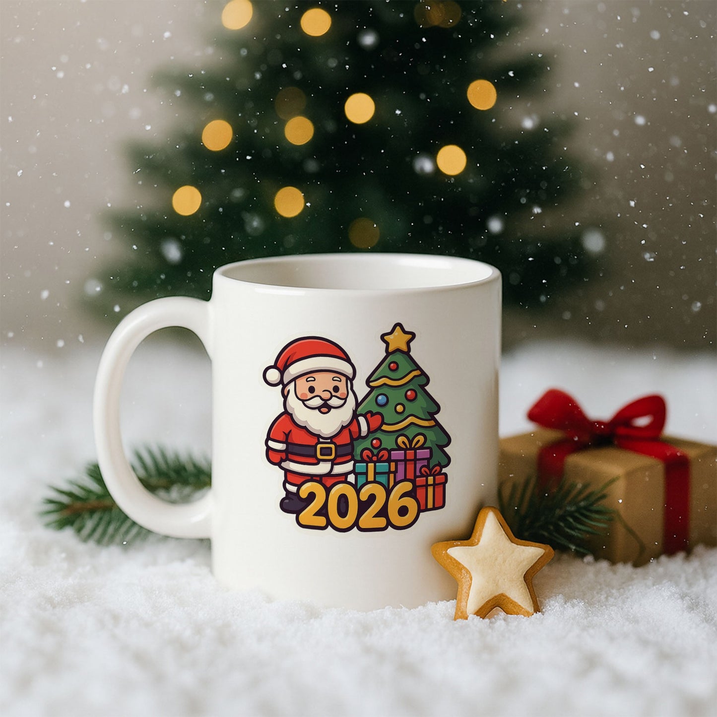 2026 Noel Baba Temalı Hediyelik Baskılı Kupa