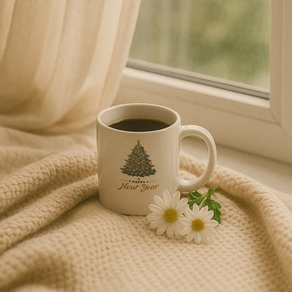 Happy New Year Temalı Yılbaşı Hediyelik Baskılı Kupa