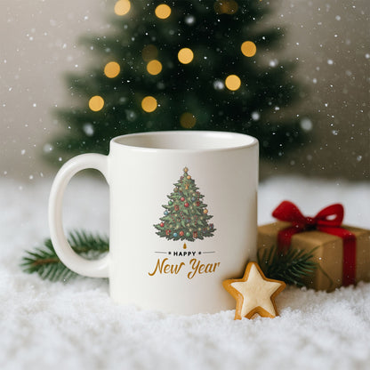 Happy New Year Temalı Yılbaşı Hediyelik Baskılı Kupa