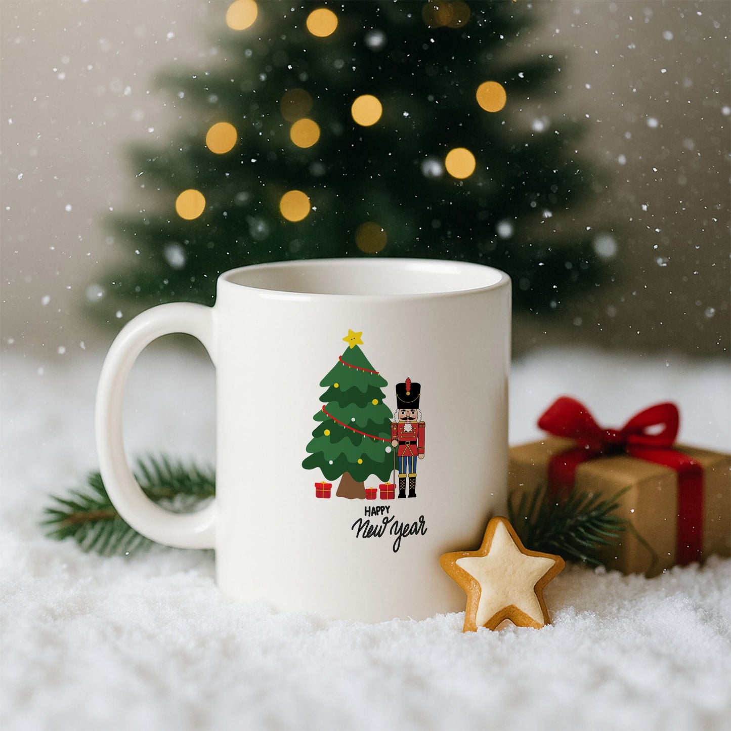 Fındıkkıran ve Yılbaşı Ağacı Temalı Hediyelik Baskılı Kupa