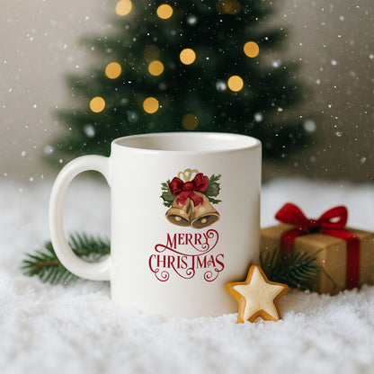 Altın Çanlar Merry Christmas Temalı Hediyelik Baskılı Kupa