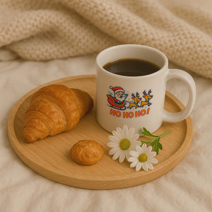 Ho Ho Ho Noel Baba ve Geyik Temalı Hediyelik Baskılı Kupa