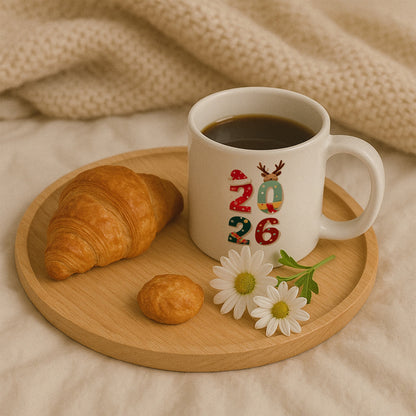 2026 Yılbaşı Figürlü Özel Tasarım Baskılı Hediyelik Kupa