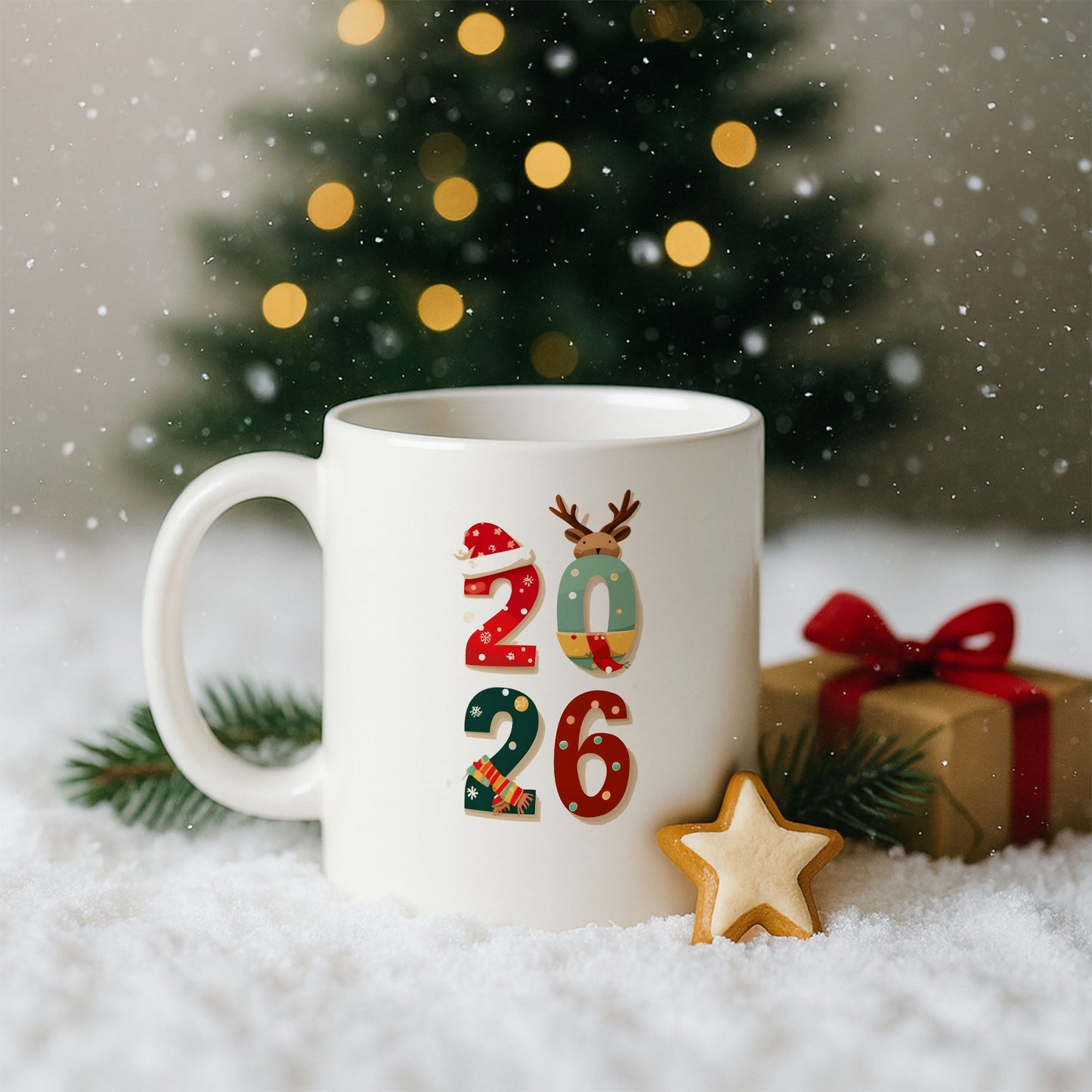 2026 Yılbaşı Figürlü Özel Tasarım Baskılı Hediyelik Kupa