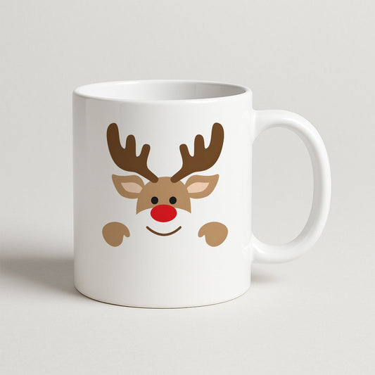 Minimal Geyik Figürlü Yılbaşı Baskılı Kupa