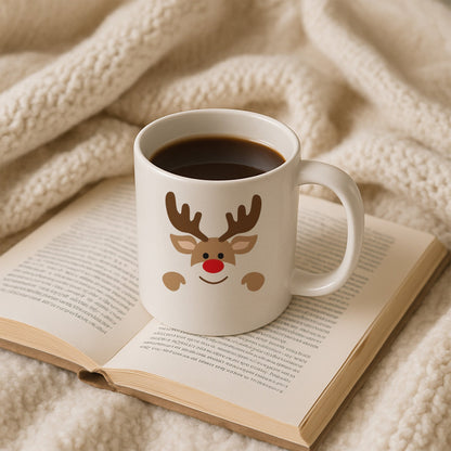 Minimal Geyik Figürlü Yılbaşı Baskılı Kupa