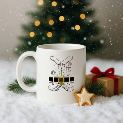 Noel Esintili Kürklü Kıyafet Detaylı Yılbaşı Baskılı Kupa