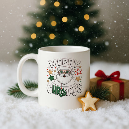 Yıldız Gözlü Noel Baba Tasarımlı Yılbaşı Kupası