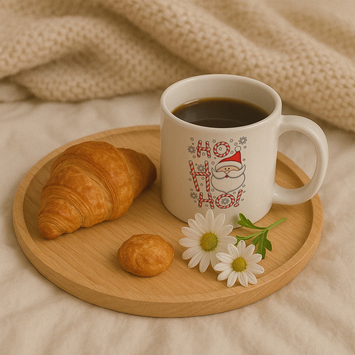 Ho Ho Ho Noel Baba Tasarımlı Yılbaşı Kupası