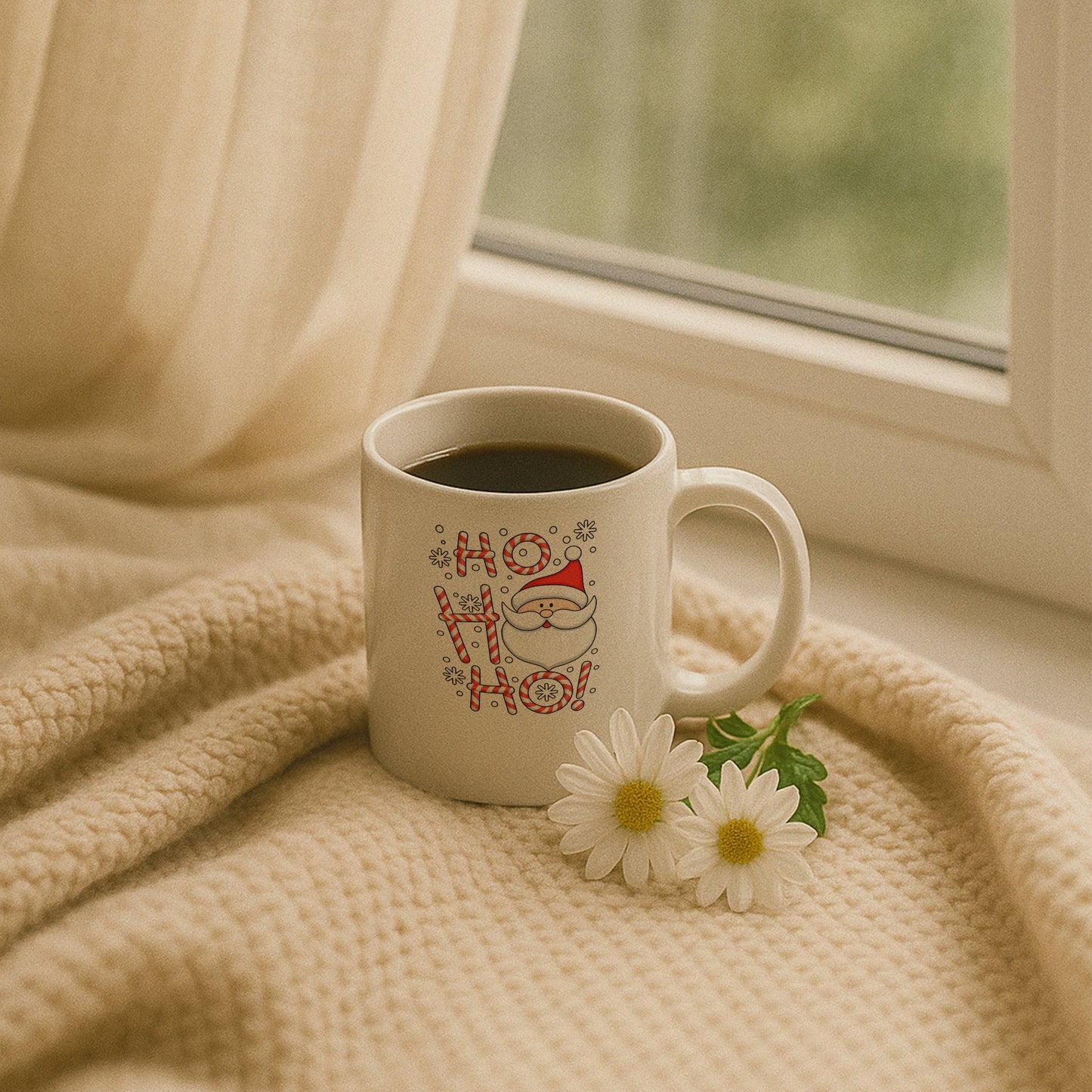 Ho Ho Ho Noel Baba Tasarımlı Yılbaşı Kupası