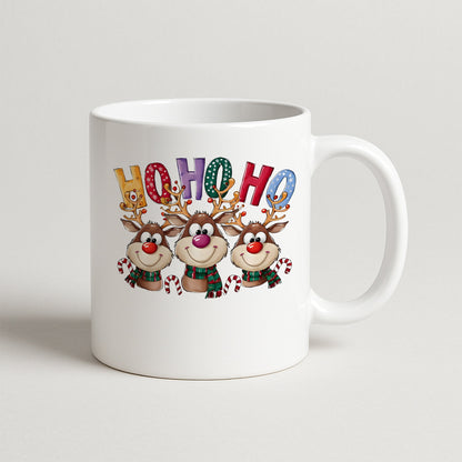 Ho Ho Ho Yazılı Geyik Figürlü Yılbaşı Kupası
