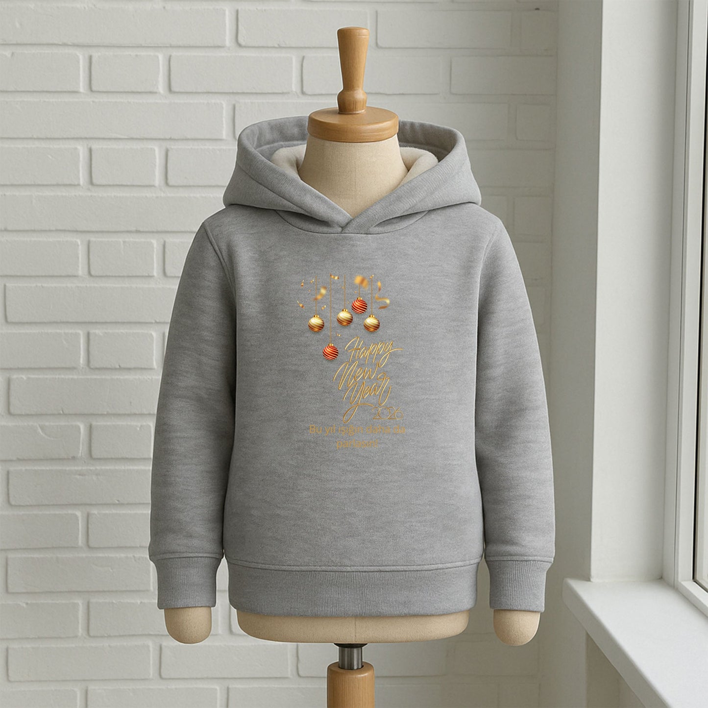 Happy New Year 2026 Yazılı Çocuk Sweatshirt – Yılbaşı Özel