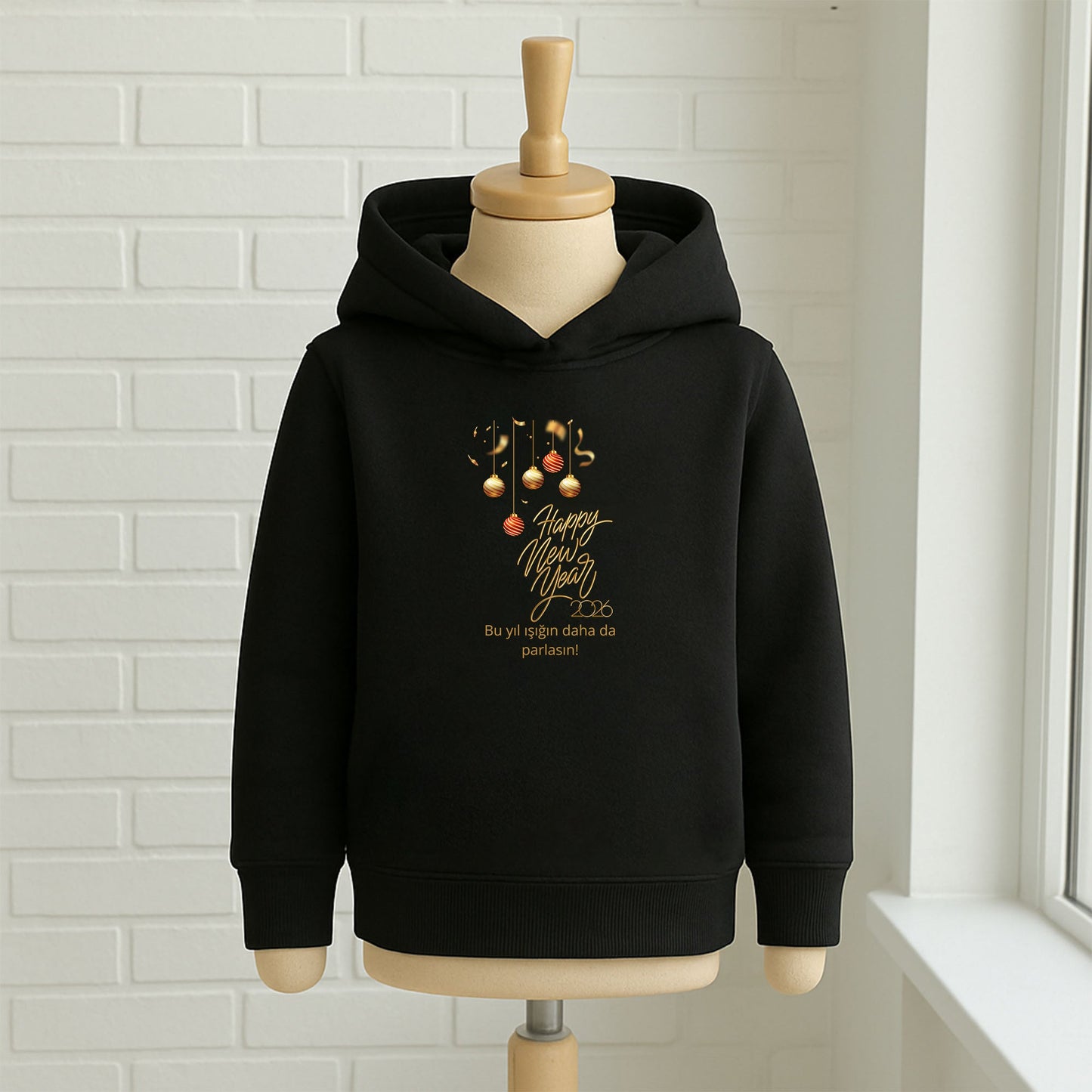 Happy New Year 2026 Yazılı Çocuk Sweatshirt – Yılbaşı Özel