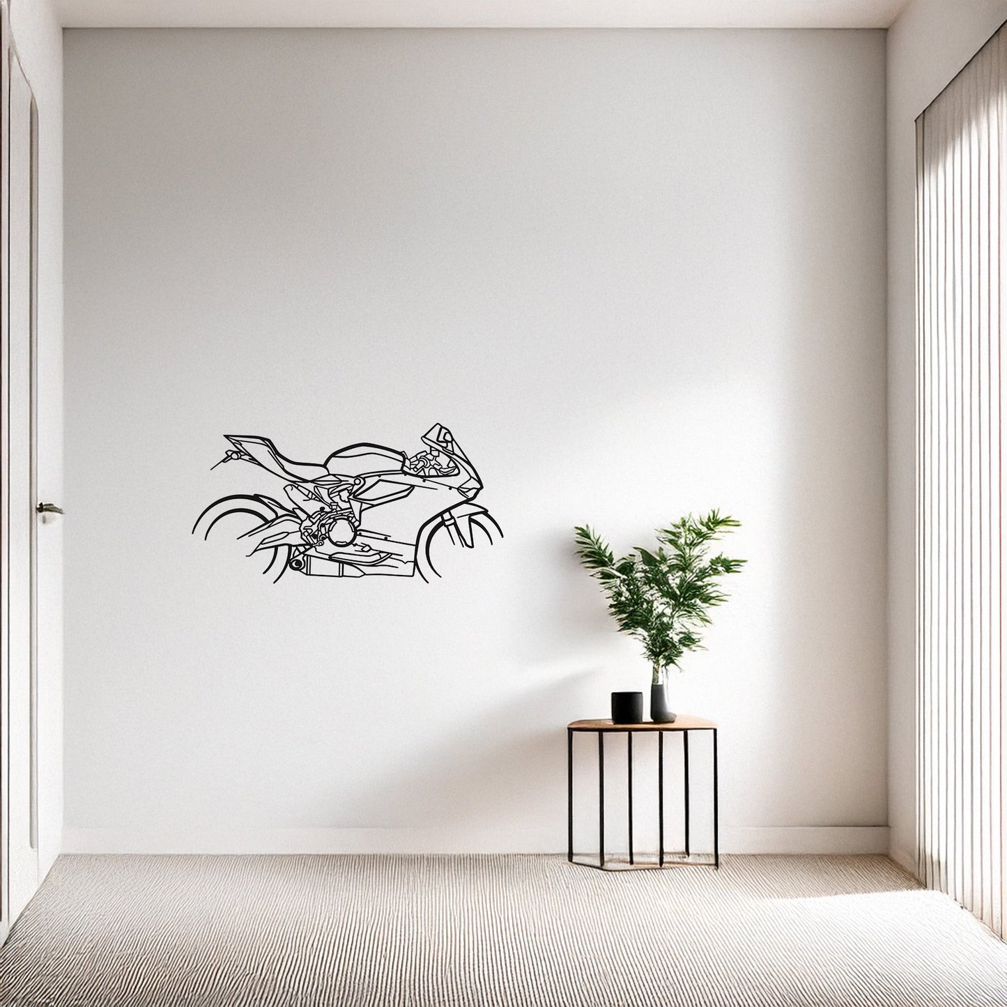 899 Panigale Metal Duvar Tablosu – Elektrostatik Siyah Boyalı Modern Motor Dekoru