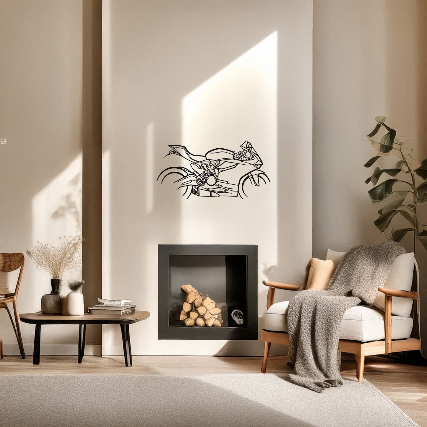 899 Panigale Metal Duvar Tablosu – Elektrostatik Siyah Boyalı Modern Motor Dekoru