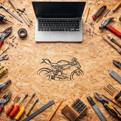 899 Panigale Metal Duvar Tablosu – Elektrostatik Siyah Boyalı Modern Motor Dekoru