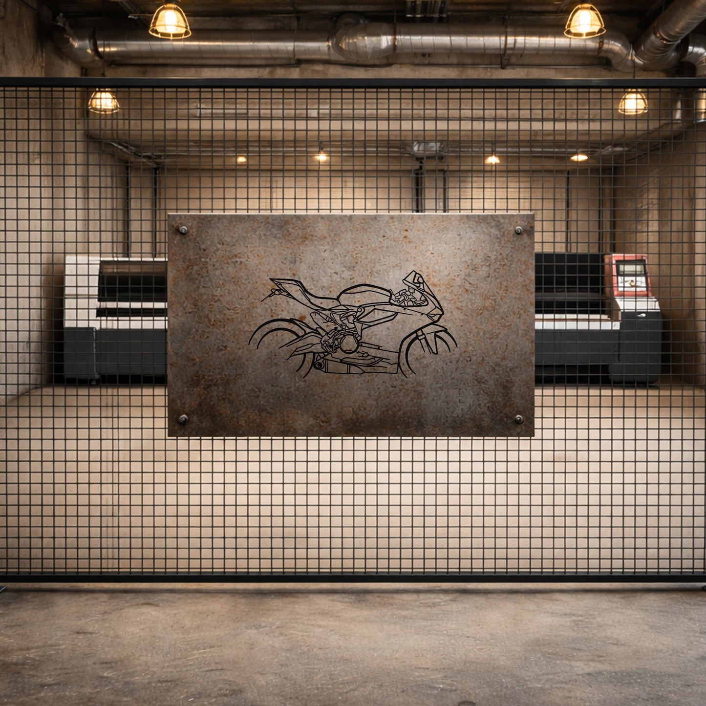 899 Panigale Metal Duvar Tablosu – Elektrostatik Siyah Boyalı Modern Motor Dekoru