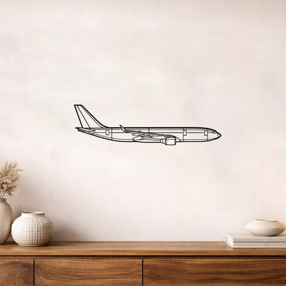 Airbus A330 Metal Duvar Tablosu – Elektrostatik Siyah Boyalı Modern Uçak Dekoru