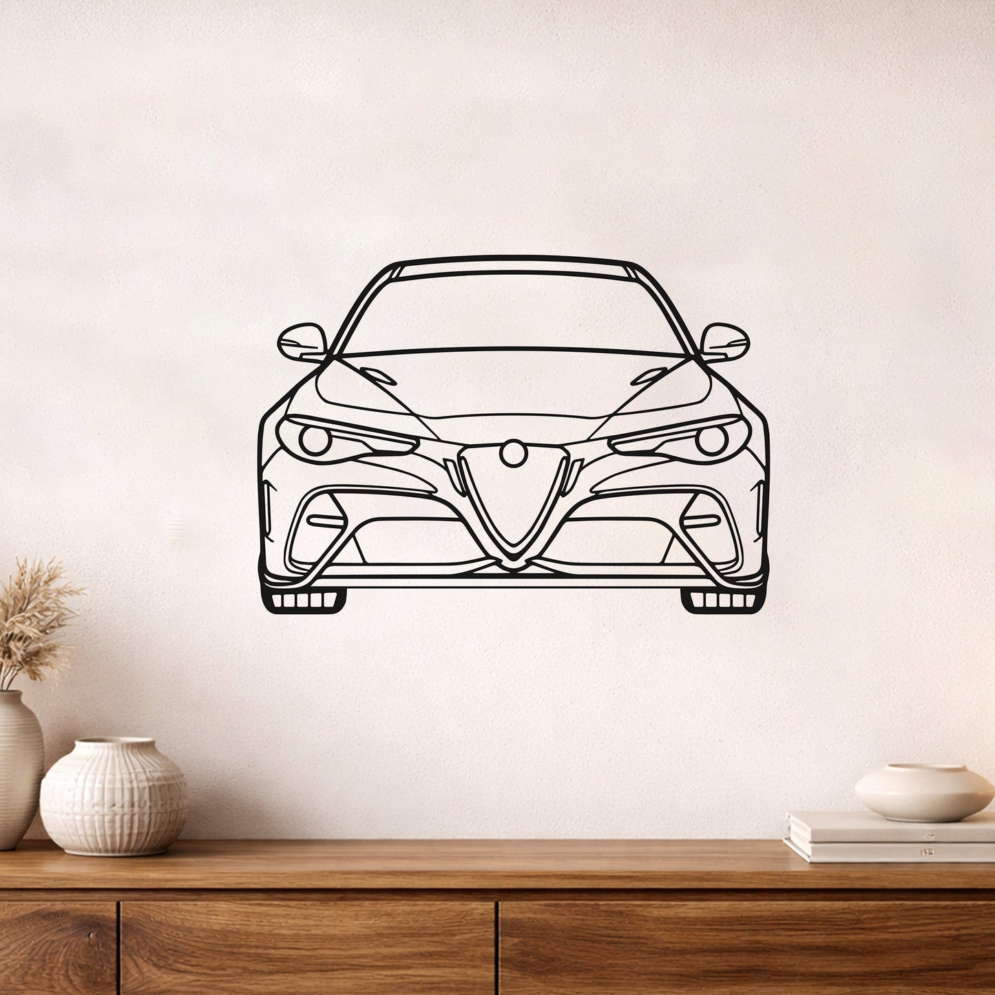 Alfa Romeo Giulia GTA 2020 Metal Duvar Tablosu – Elektrostatik Siyah Boyalı Modern Otomobil Dekoru