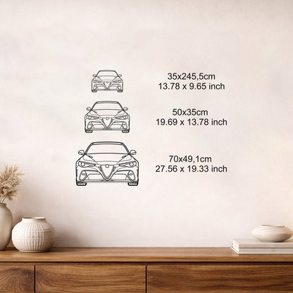 Alfa Romeo Giulia GTA 2020 Metal Duvar Tablosu – Elektrostatik Siyah Boyalı Modern Otomobil Dekoru