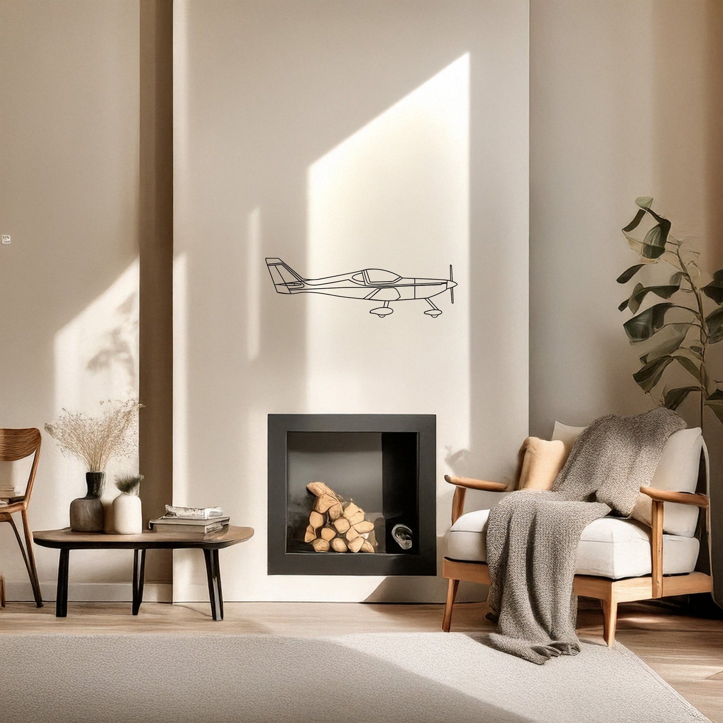 Arion Lightning Metal Duvar Tablosu – Elektrostatik Siyah Boyalı Hafif Uçak Dekoru