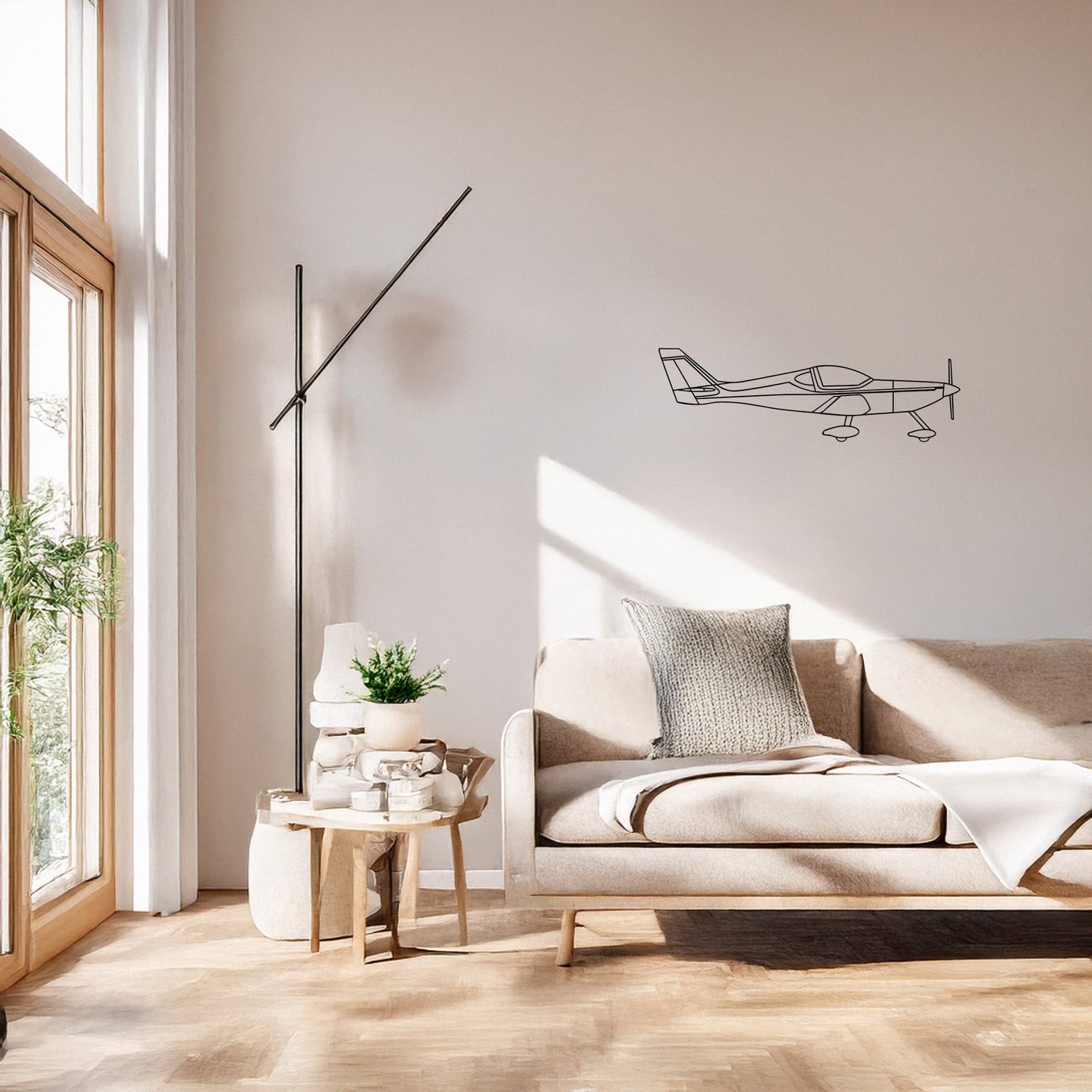 Arion Lightning Metal Duvar Tablosu – Elektrostatik Siyah Boyalı Hafif Uçak Dekoru