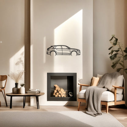 Audi Q8 Metal Duvar Tablosu – Elektrostatik Siyah Boyalı Modern SUV Dekoru