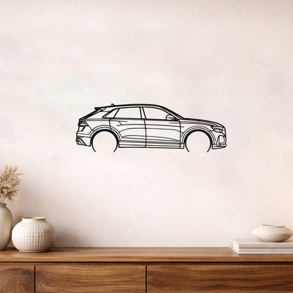 Audi Q8 Metal Duvar Tablosu – Elektrostatik Siyah Boyalı Modern SUV Dekoru