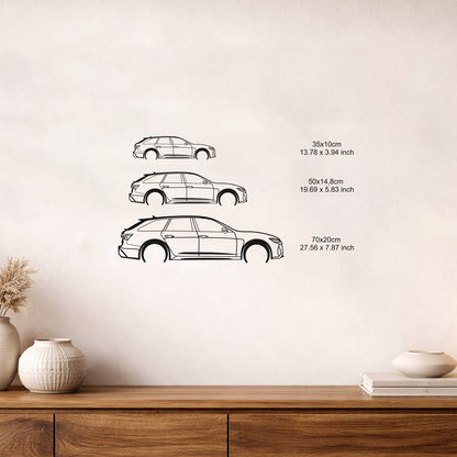 Audi Metal Duvar Tablosu – Elektrostatik Siyah Boyalı Modern Otomobil Dekoru