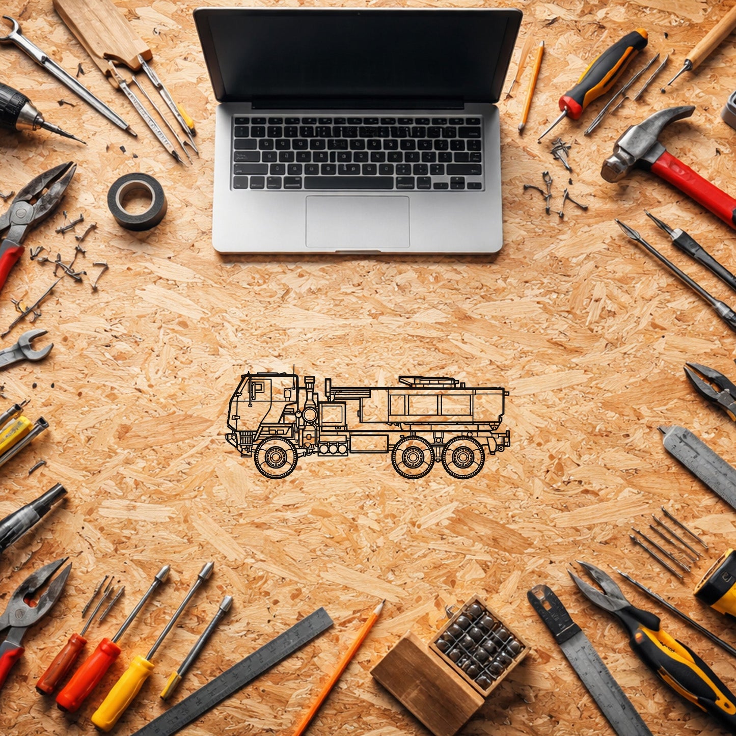 M412 Askeri Kamyon Modern Metal Duvar Tablosu Elektrostatik Siyah Boyalı Dekoratif Sanat