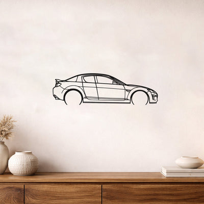 Mazda RX 8 Modern Metal Duvar Tablosu Özel Tasarım Araba Silüeti Duvar Dekoru