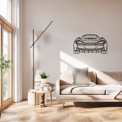 McLaren 570GT Arka Görünüm Metal Duvar Tablosu Hiper Araba Duvar Sanatı