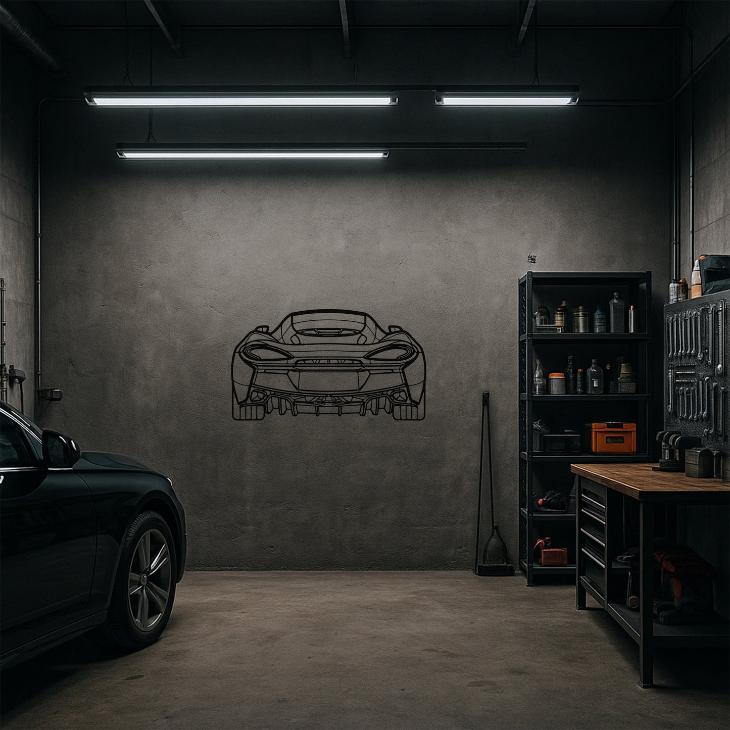 McLaren 570GT Arka Görünüm Metal Duvar Tablosu Hiper Araba Duvar Sanatı