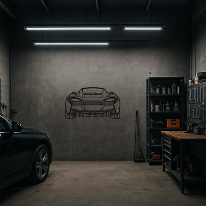 McLaren 570GT Arka Görünüm Metal Duvar Tablosu Hiper Araba Duvar Sanatı