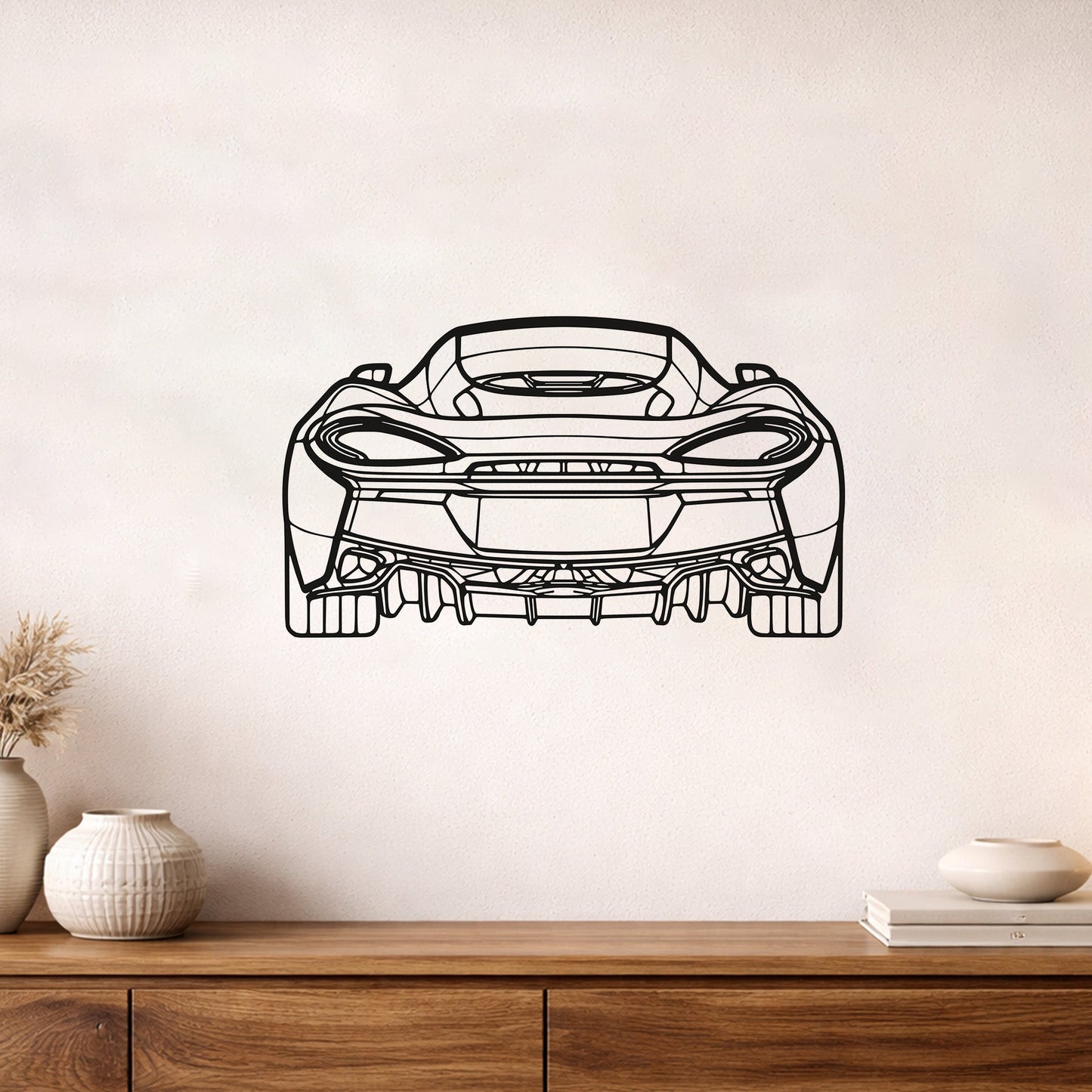 McLaren 570GT Arka Görünüm Metal Duvar Tablosu Hiper Araba Duvar Sanatı