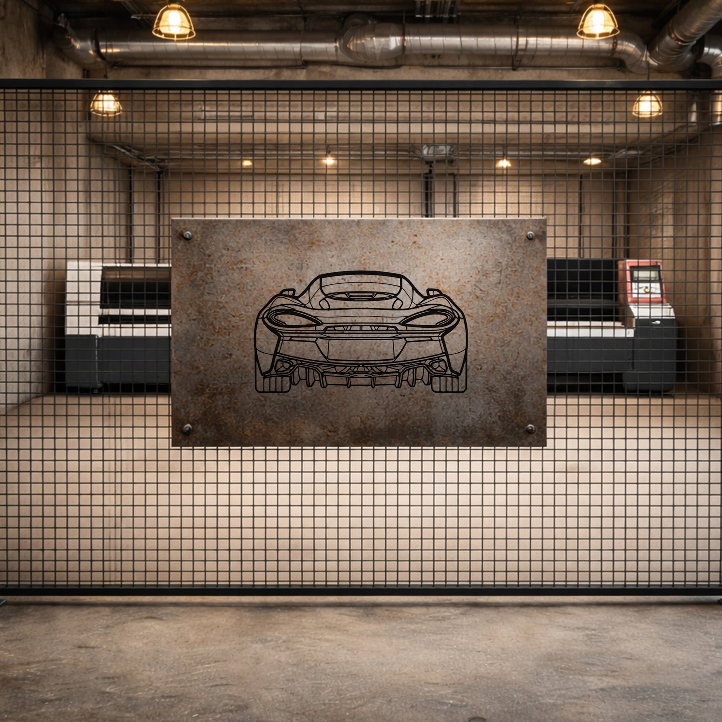 McLaren 570GT Arka Görünüm Metal Duvar Tablosu Hiper Araba Duvar Sanatı