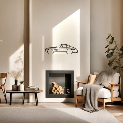 Klasik Mercedes 300 SL Martı Kanat Metal Tablo - Retro Otomobil Sanatı