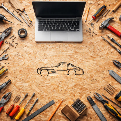 Klasik Mercedes 300 SL Martı Kanat Metal Tablo - Retro Otomobil Sanatı