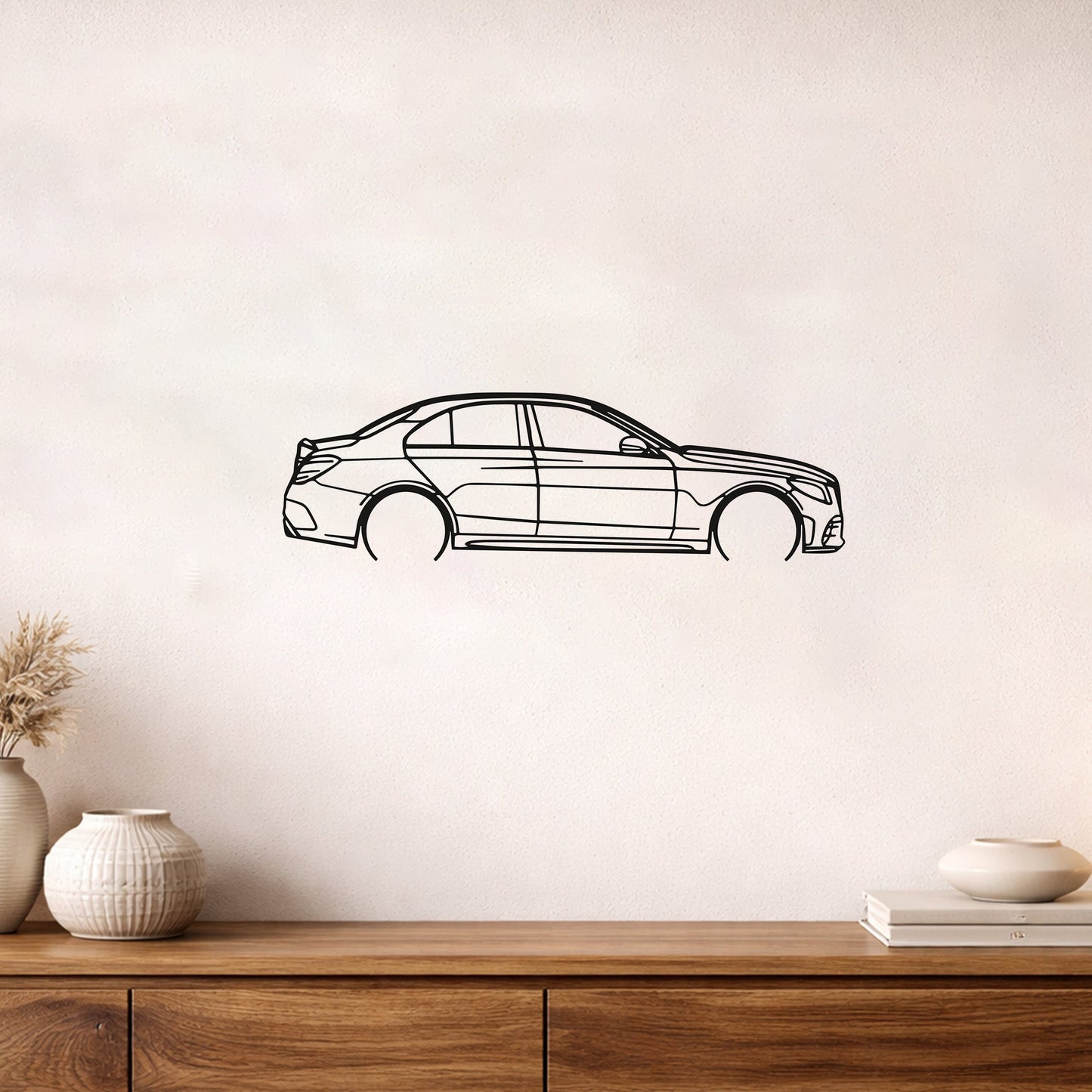 Mercedes C43 AMG Metal Duvar Tablosu - Modern Araç Silüeti