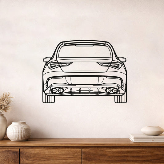 2023 Mercedes CLA Arka Görünüm Metal Tablo - Lüks Araç Duvar Dekoru