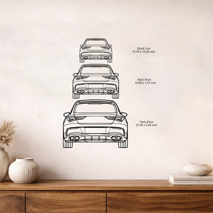 2023 Mercedes CLA Arka Görünüm Metal Tablo - Lüks Araç Duvar Dekoru