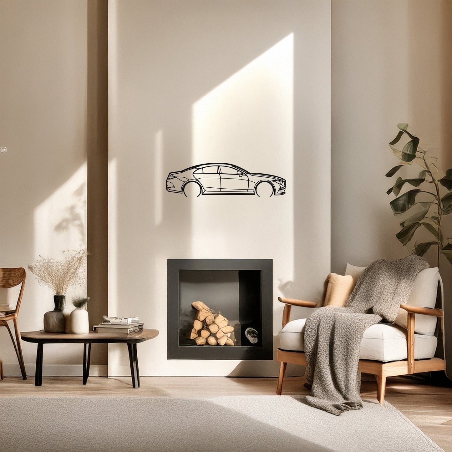 Mercedes CLS 2013 Metal Duvar Tablosu Estetik Coupe Silüeti Metal Dekorasyon