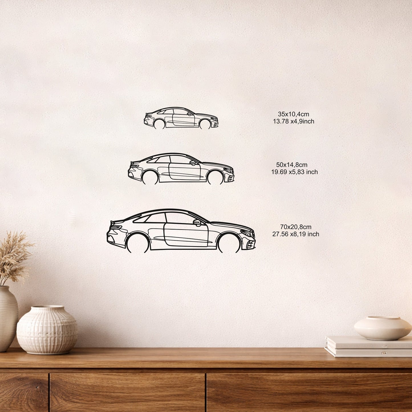 Mercedes E 53 AMG Metal Duvar Tablosu Lüks Araba Silüeti Metal Dekorasyon