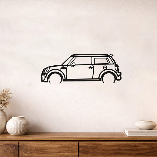 Mini Cooper Metal Duvar Tablosu İkonik Tasarım Metal Araba Duvar Dekoru