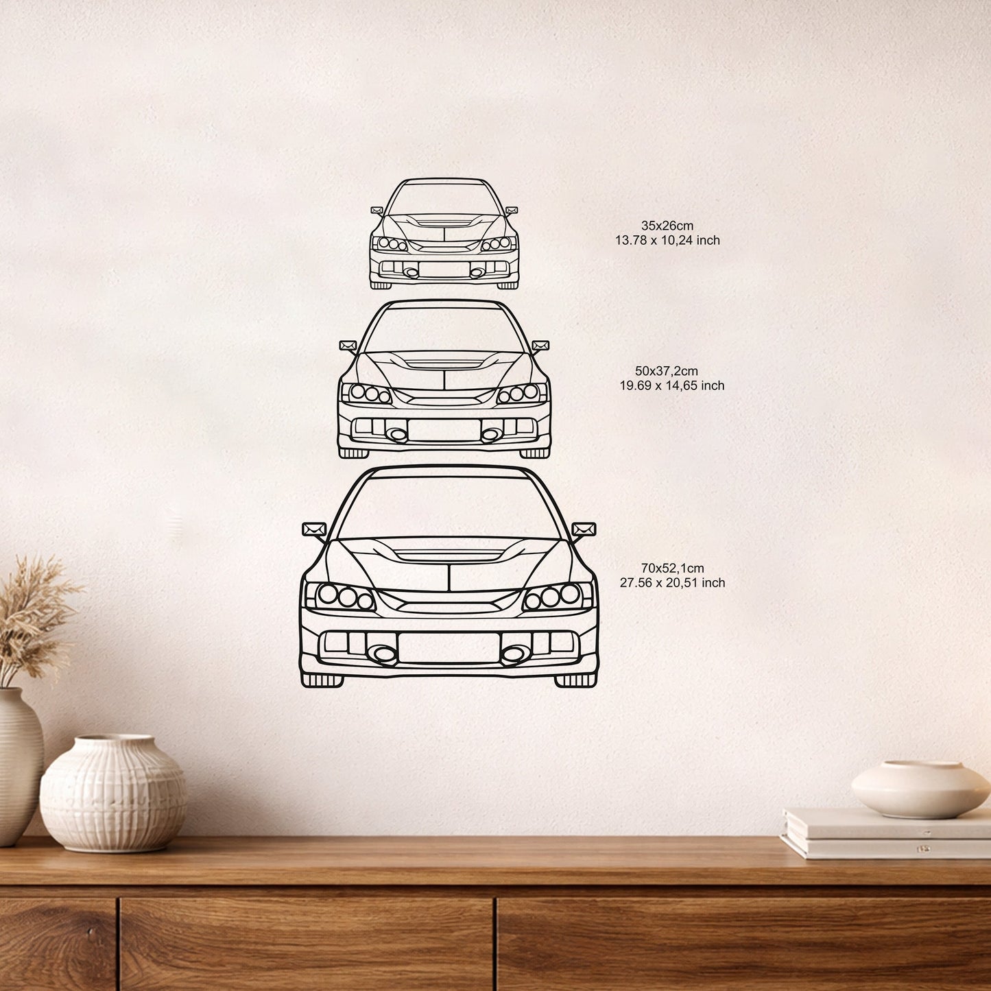 Mitsubishi Lancer Evo 9 Metal Duvar Tablosu Spor Araba Tasarımı