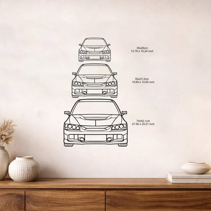 Mitsubishi Lancer Evo 9 Metal Duvar Tablosu Spor Araba Tasarımı
