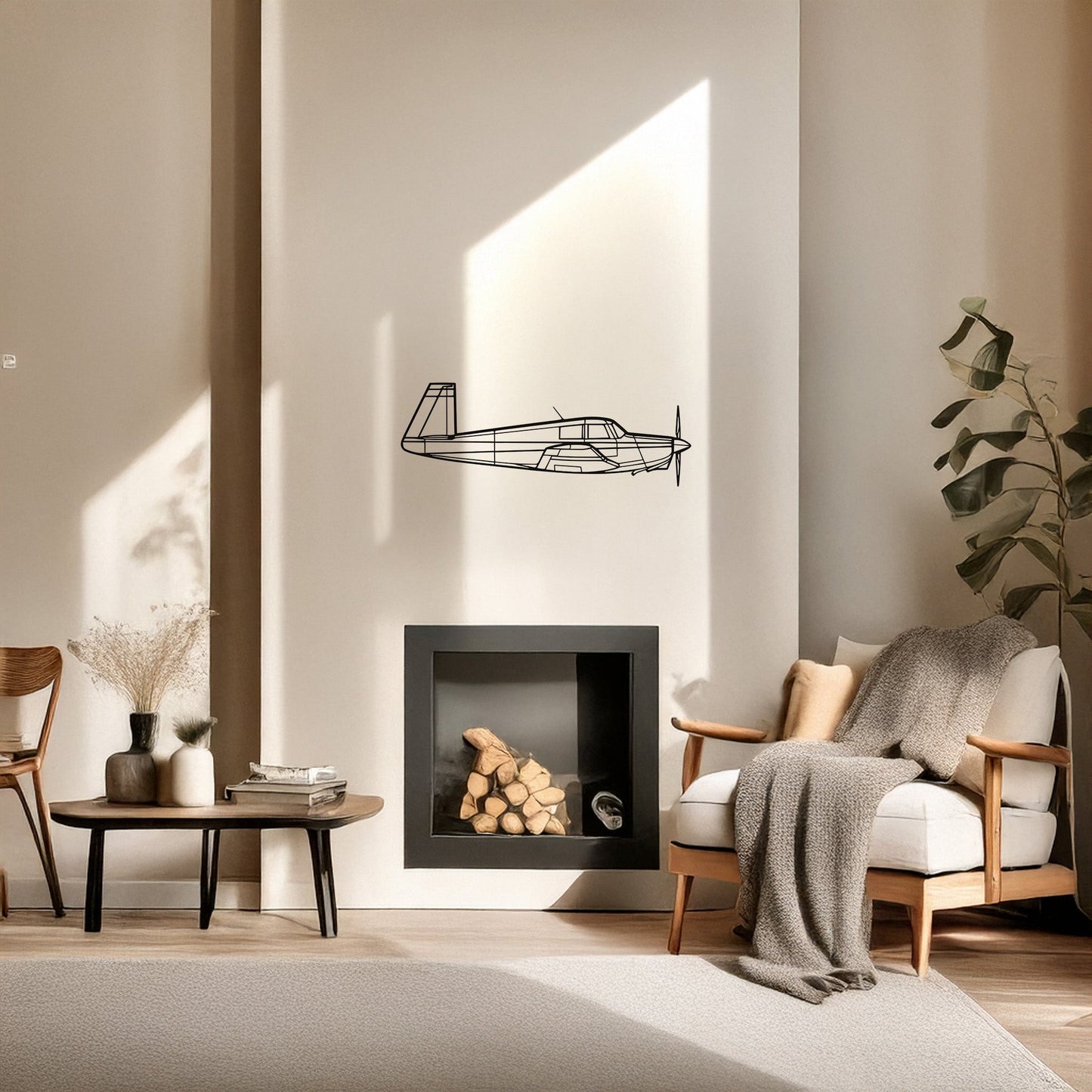 Mooney M20C Uçak Metal Duvar Tablosu Modern Havacılık Sanatı