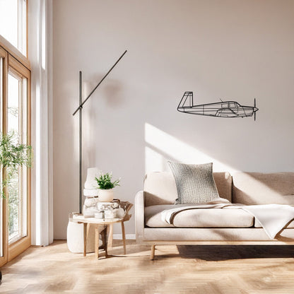Mooney M20C Uçak Metal Duvar Tablosu Modern Havacılık Sanatı
