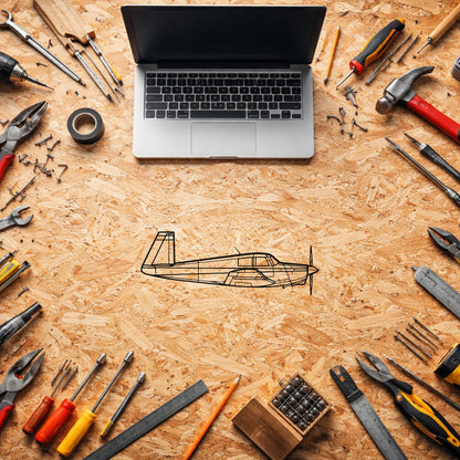 Mooney M20C Uçak Metal Duvar Tablosu Modern Havacılık Sanatı